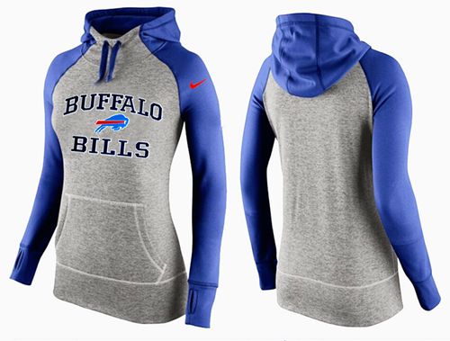 Women's Nike Buffalo Bills Performance Hoodie Grey & Blue_2 - Click Image to Close